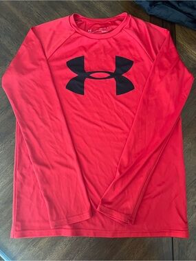 Under Armour Boy’s Red Long-Sleeve Performance Shirt